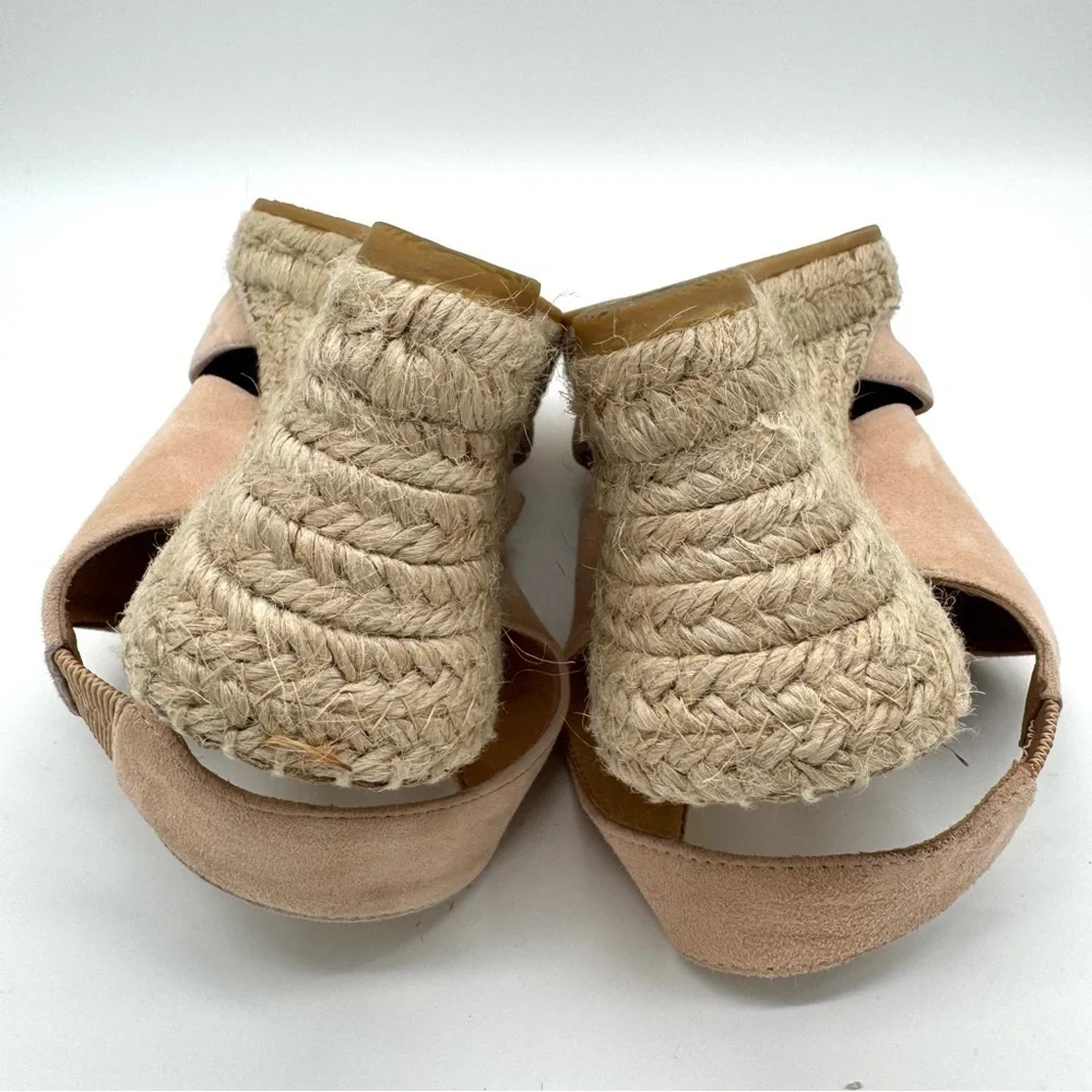 Kanna Nubuck leather Wedge Espadrille Sandals Sz 9